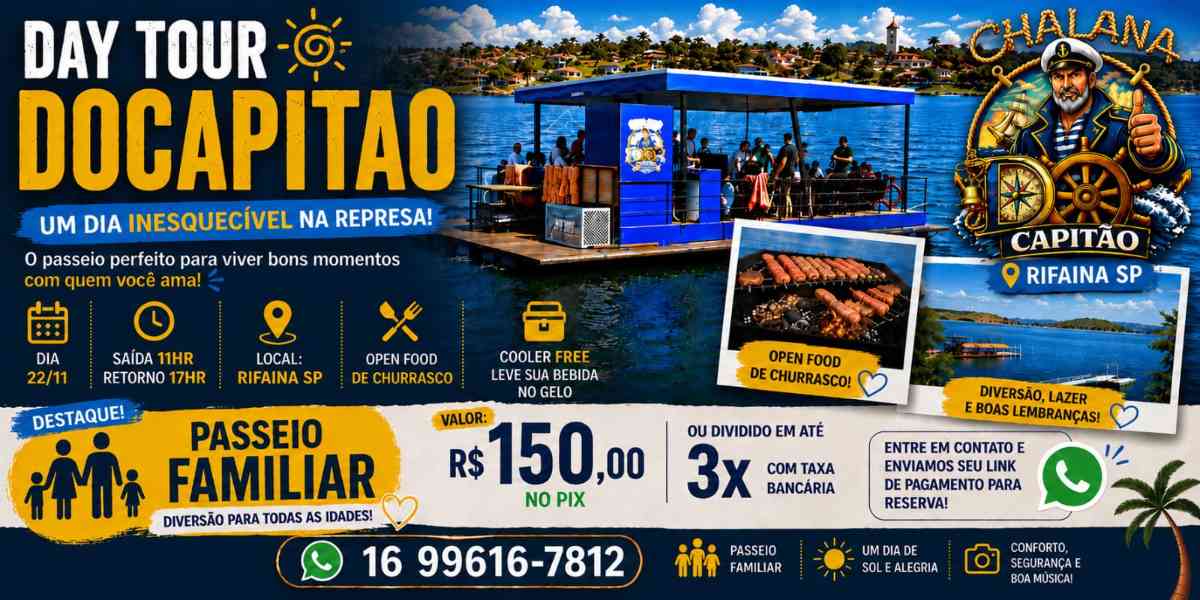 DAY TOUR CHALANA DO CAPITAO-RIFAINA/SP-22/11/2026