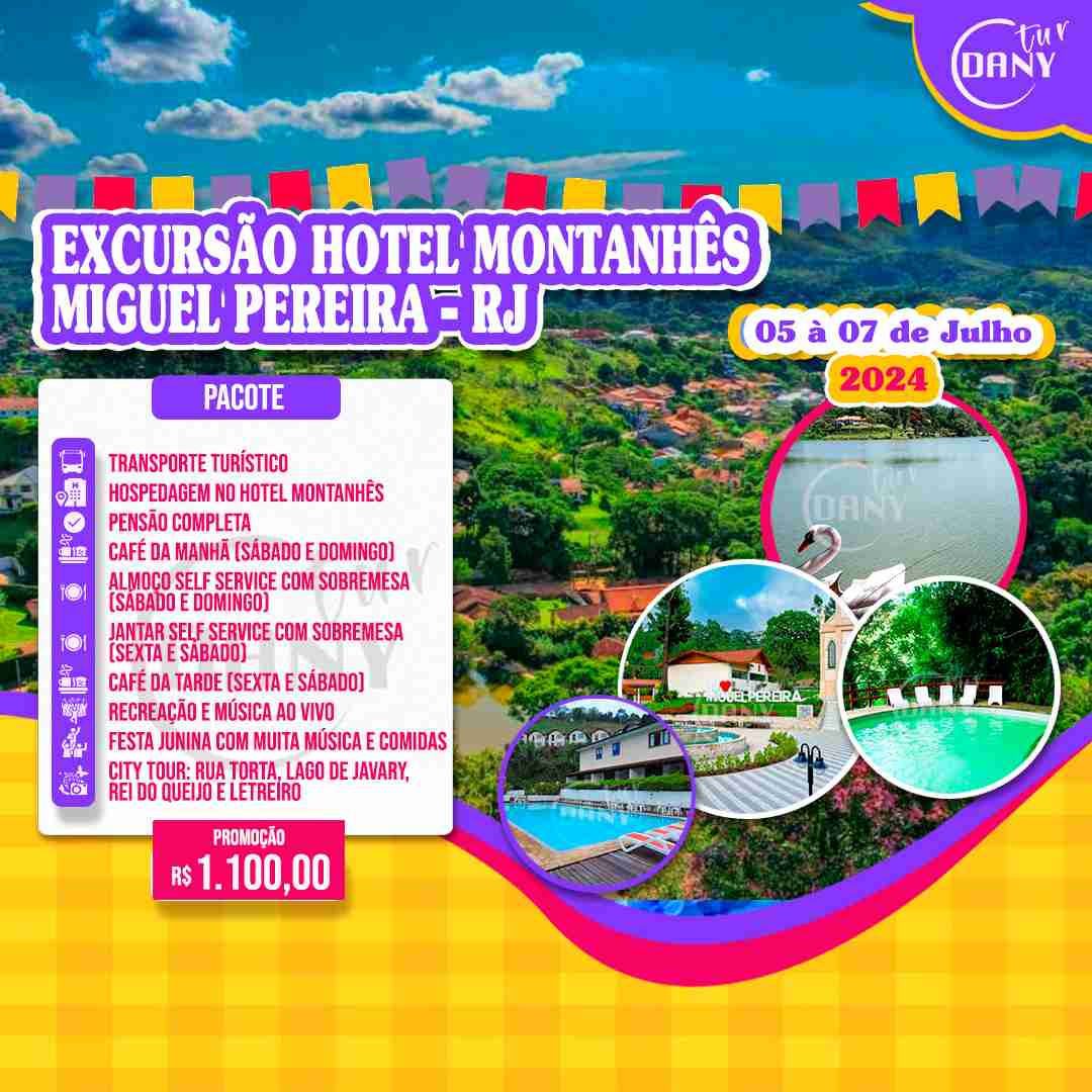 Excursão para Hotel Montanhês - Miguel Pereira - RJ