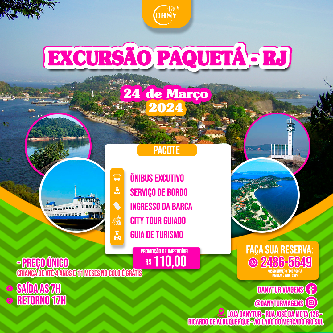 Excursão para Excursão Paquetá - RJ