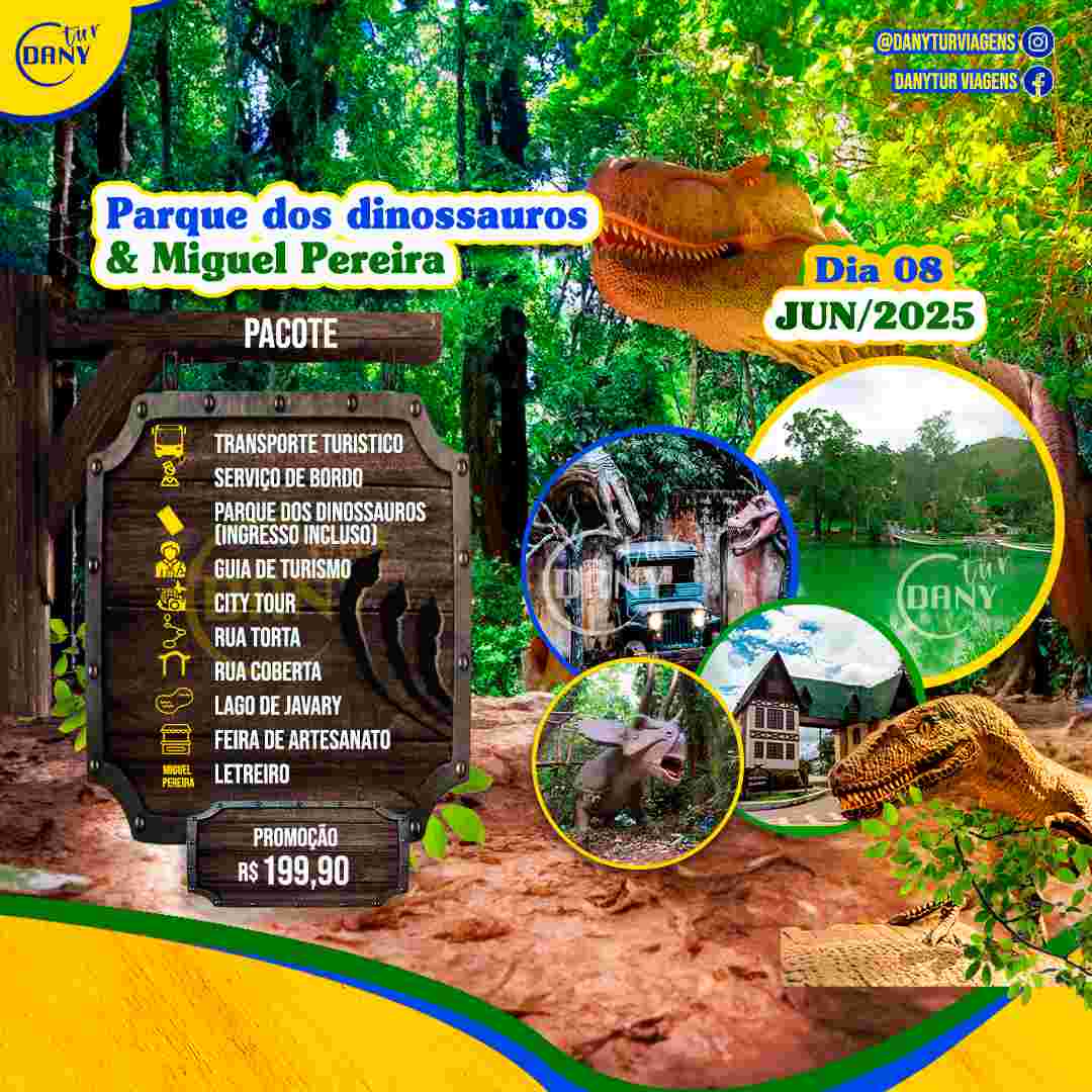 Parque do dinossauros e Miguel Pereira