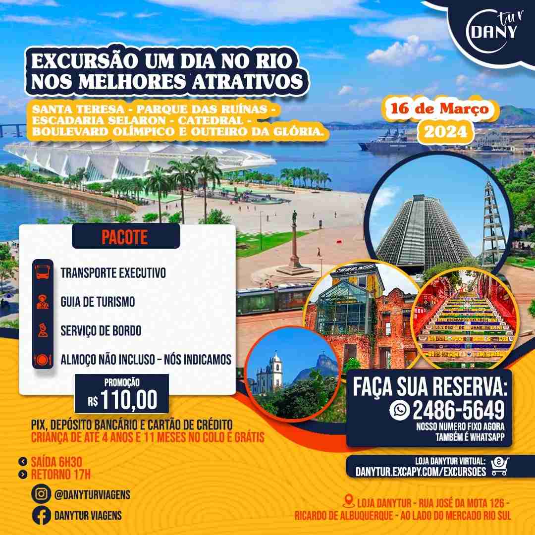 Excursão para Excursão um dia no Rio