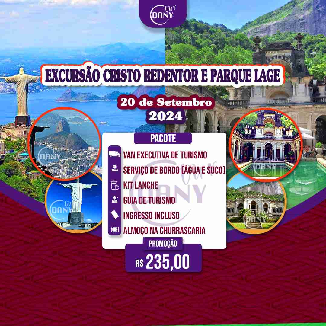 Excursão Cristo Redentor e Parque Lage