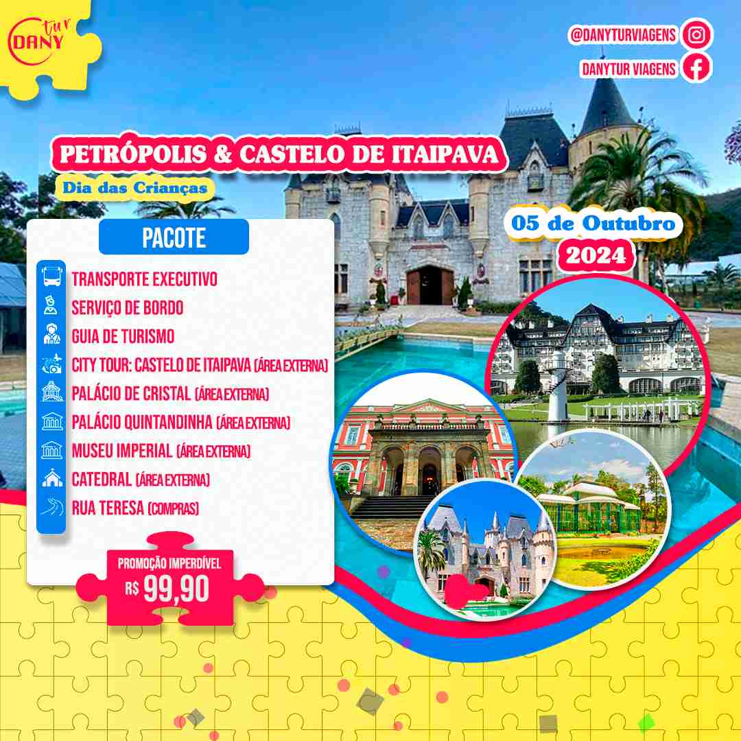 Excursão para Petrópolis e Castelo de Itaipava