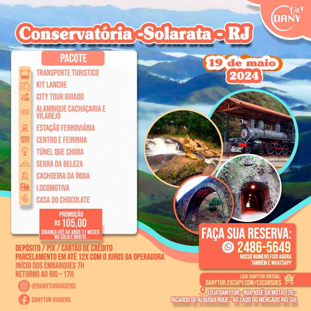 Excursão para Coservatória Solarata-RJ