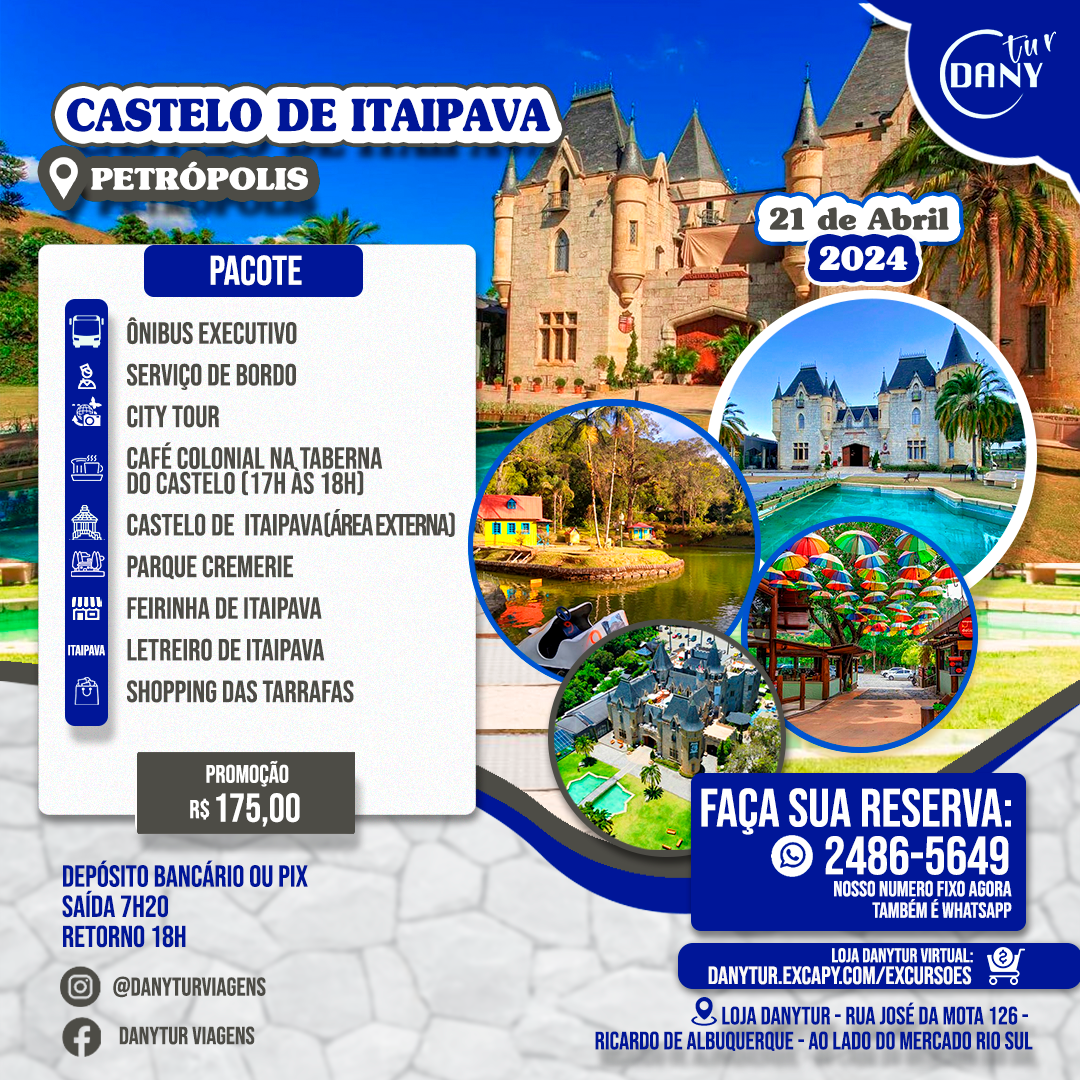 Excursão para Castelo de Itaipava - Petrópolis