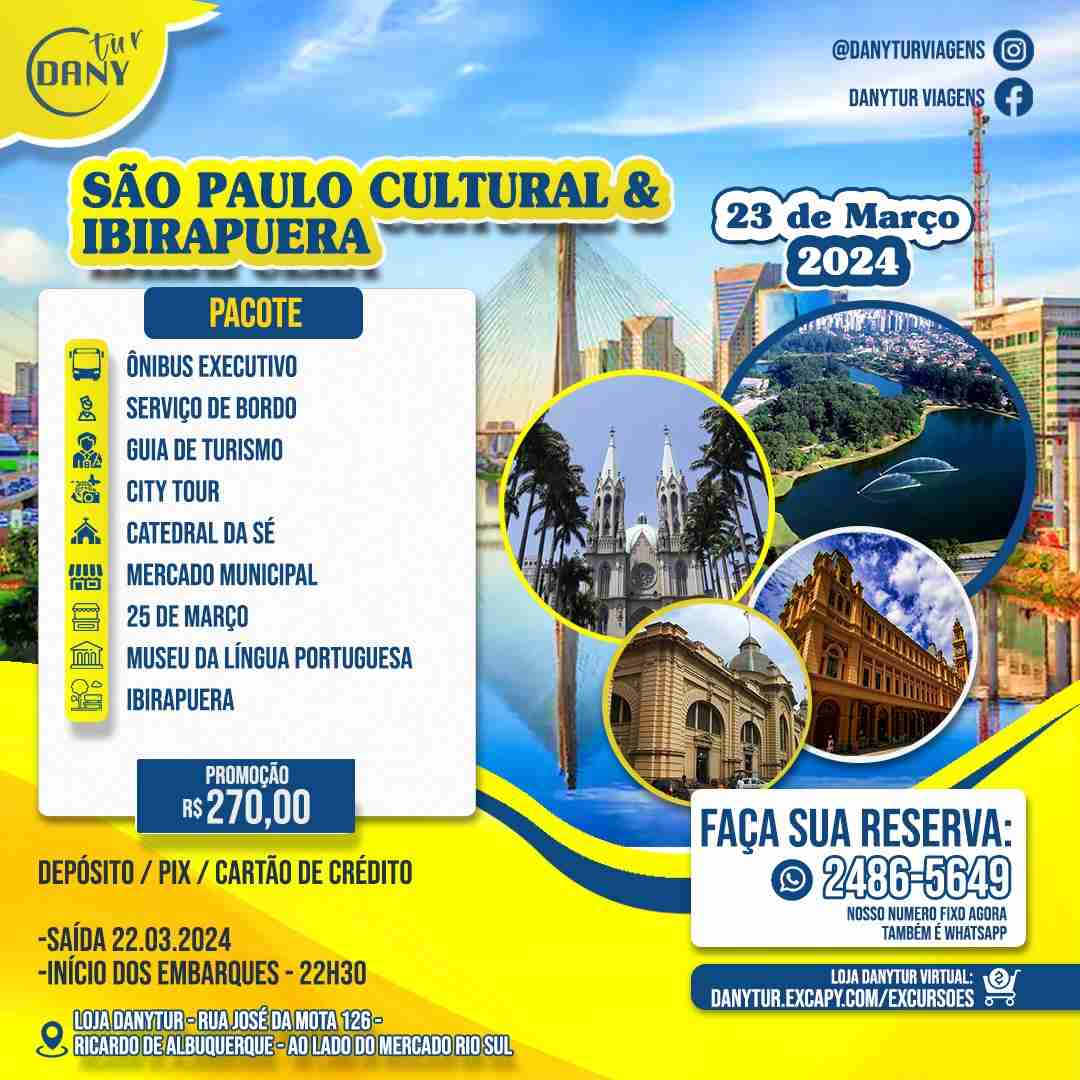 Excursão para São Paulo Cultural e Ibiapuera