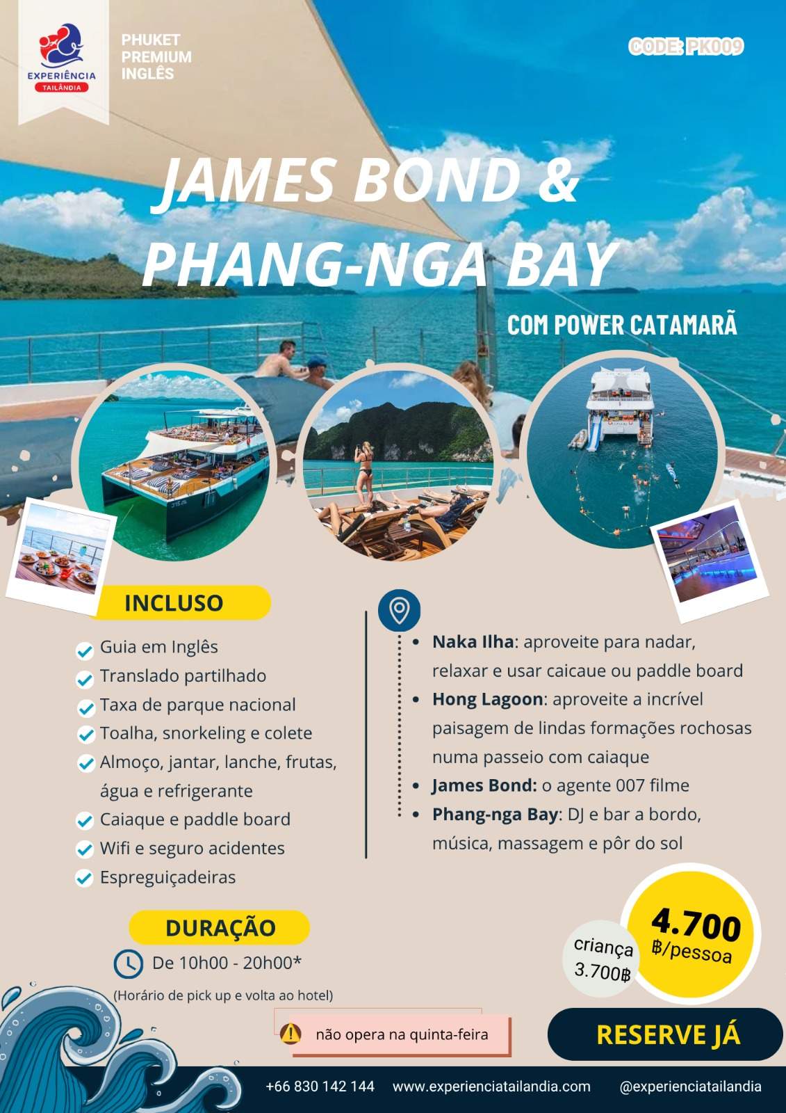 Tour James Bond e Phang-Nga bay com Power Catamaran (PK009)