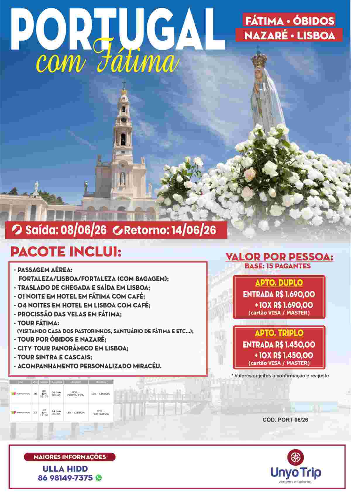 PORTUGAL COM FÁTIMA 2026