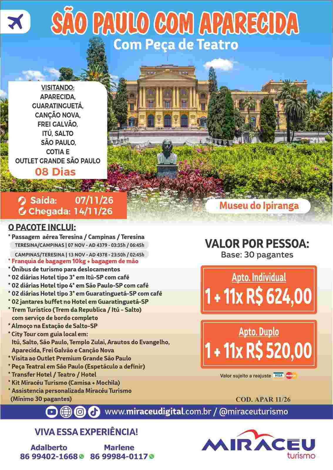 SÃO PAULO COM APARECIDA - NOVEMBRO