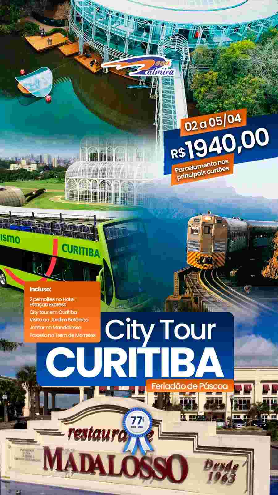 PÁSCOA EM CURITIBA- 02 a 05/04