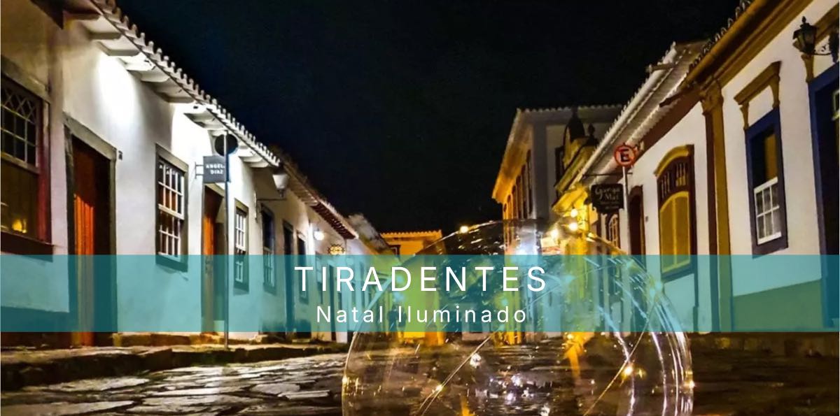 Tiradentes met Verlichte Kerst