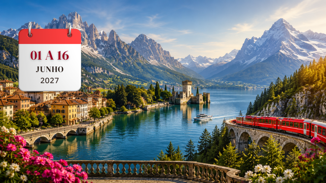 LAGOS, DOLOMITAS E ALPES SUÍÇOS COM BERNINA EXPRESS